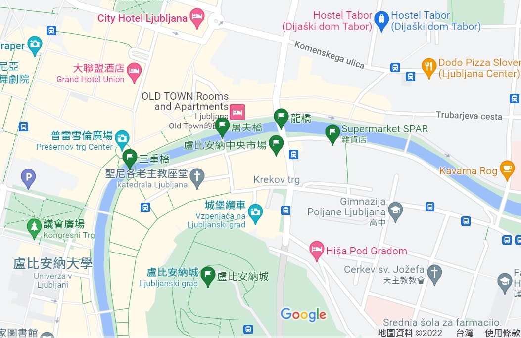 優美迷人 盧比安納城Ljubljana斯洛維尼亞旅遊 竟遇到這感動人活動<strong>!</strong> - 第11張圖 盧比安納景點地圖