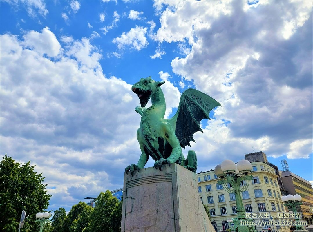 優美迷人 盧比安納城Ljubljana斯洛維尼亞旅遊 竟遇到這感動人活動<strong>!</strong> - 第14張圖 盧比安納Ljubljana古城內著名景點-龍橋