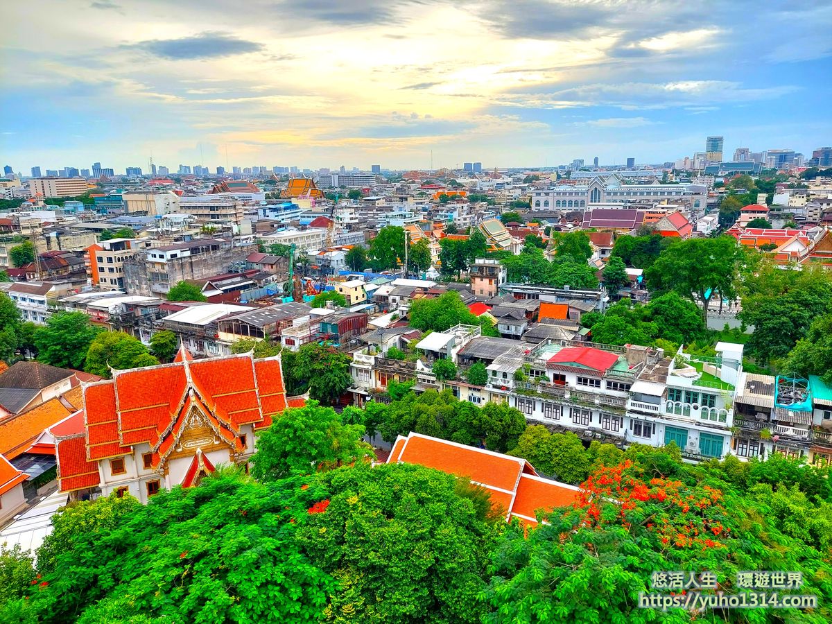【曼谷深度旅遊2025】❤️曼谷騎腳踏車推薦路線地圖😍 (含曼谷新景點、米其林美食、文青景點) - 第22張圖 曼谷深度旅遊 金山寺看夕陽