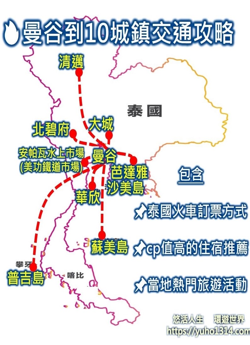 泰國自由行行程(含潑水節)28天花費用2萬多元攻略省錢技巧-曼谷普吉島蘇梅島自由行-景點交通住宿-下集 - 第6張圖 泰國交通 泰國火車訂票方式 曼谷到其他城鎮交通 曼谷到清邁火車 巴士 飛機