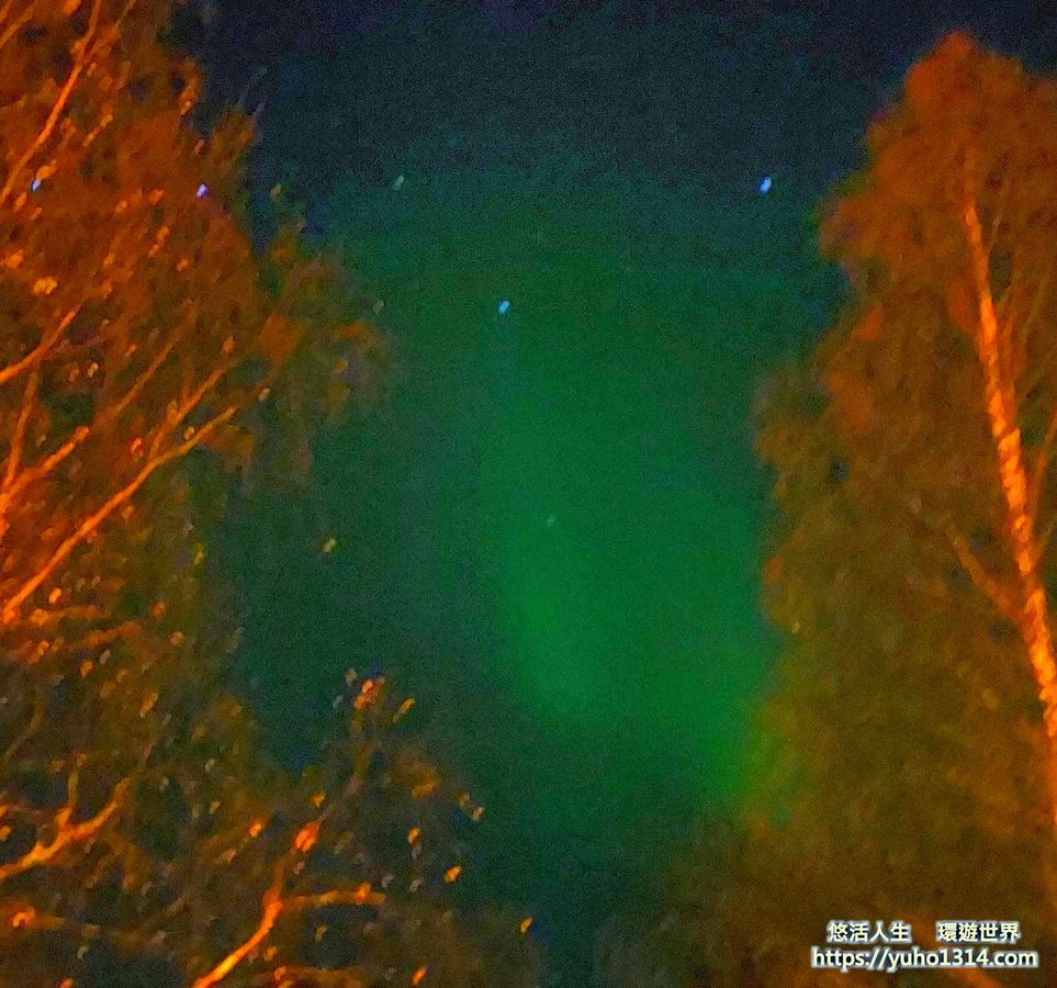 芬蘭羅瓦涅米附近拍到的綠色極光