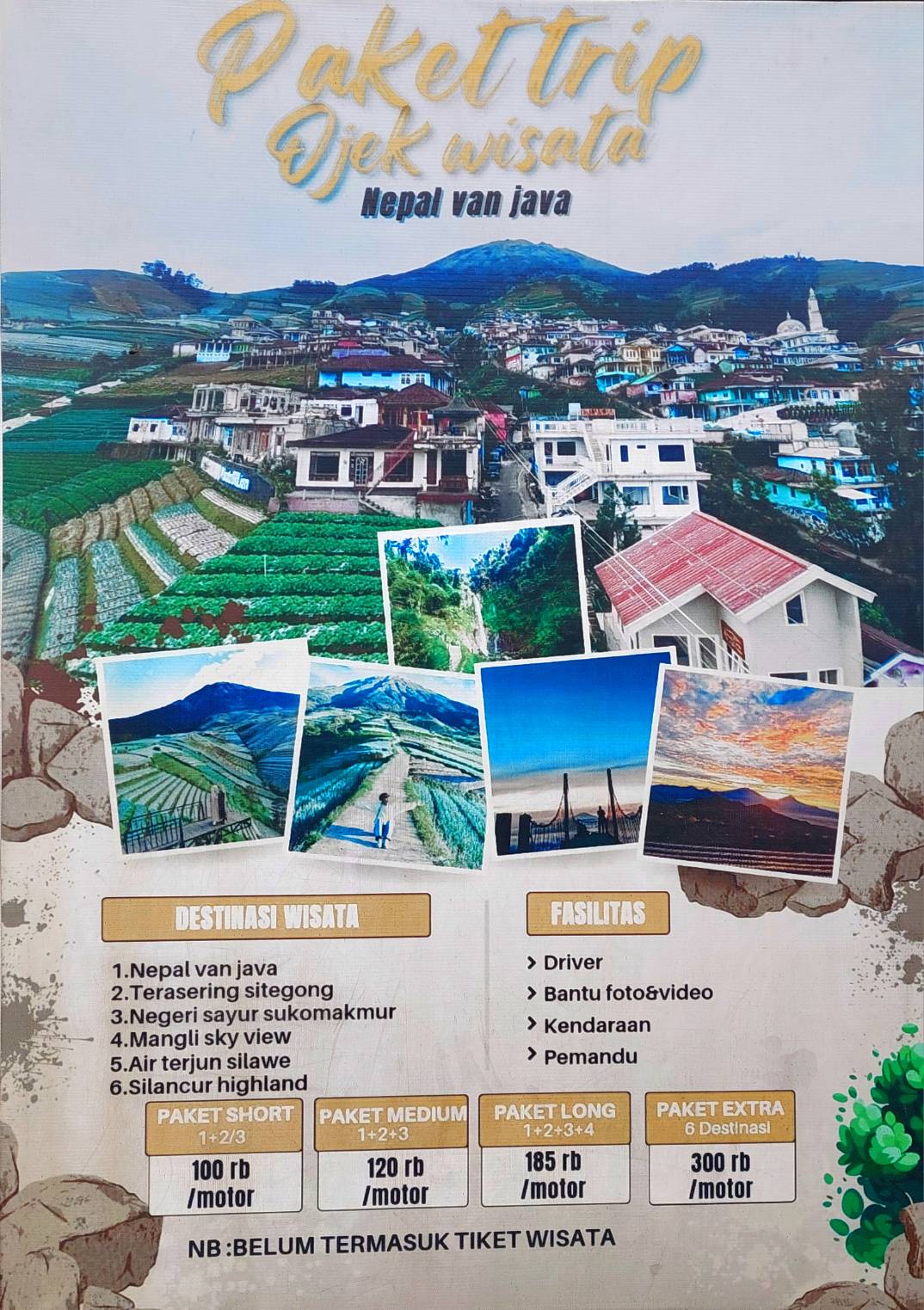 【印尼爪哇島秘境】印尼尼泊爾Nepal van Java:隱身松賓火山的絕美彩色山城交通自助攻略 - 第4張圖 印尼尼泊爾Nepal-van-Java機車轉乘Ojek方案