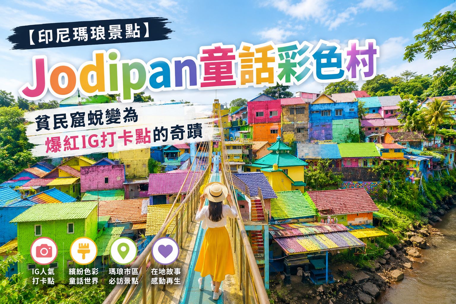 瑪琅景點、Jodipan彩色村、印尼彩色村、瑪琅彩色村、瑪琅藍色村、瑪琅住宿推薦、印尼瑪琅、Kampung Tridi、瑪琅美食、印尼瑪琅自由行