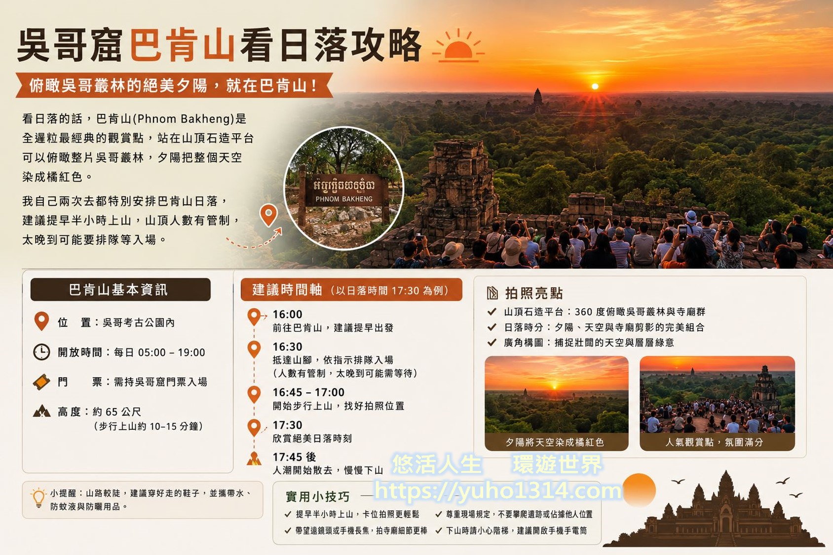 吳哥窟巴肯山看日落