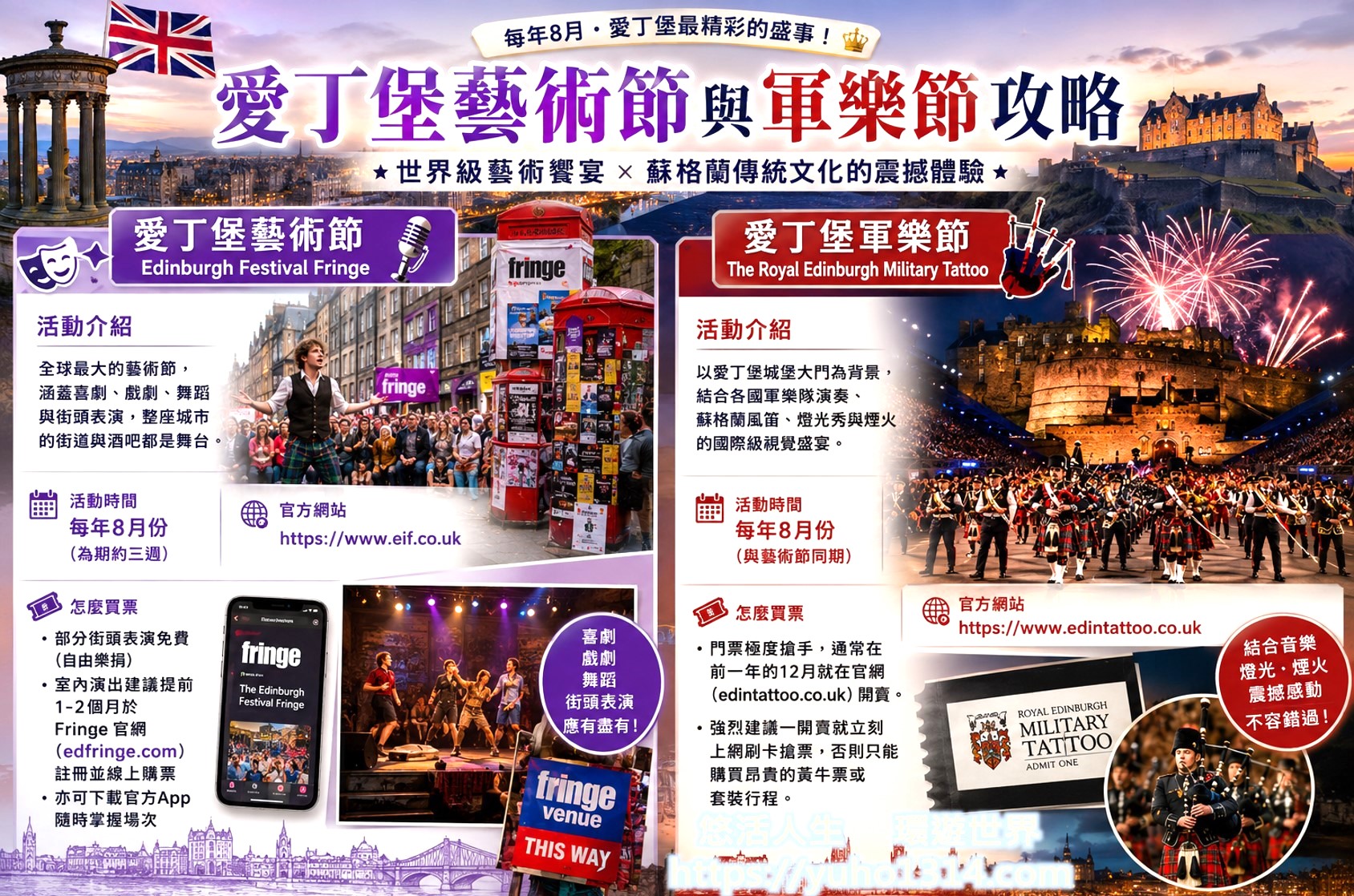 【2026英國愛丁堡Edinburgh旅遊攻略】城堡自由行景點地圖交通住宿花費全攻略 - 第22張圖 愛丁堡藝術節與軍樂節攻略-活動-時間-怎麼買票