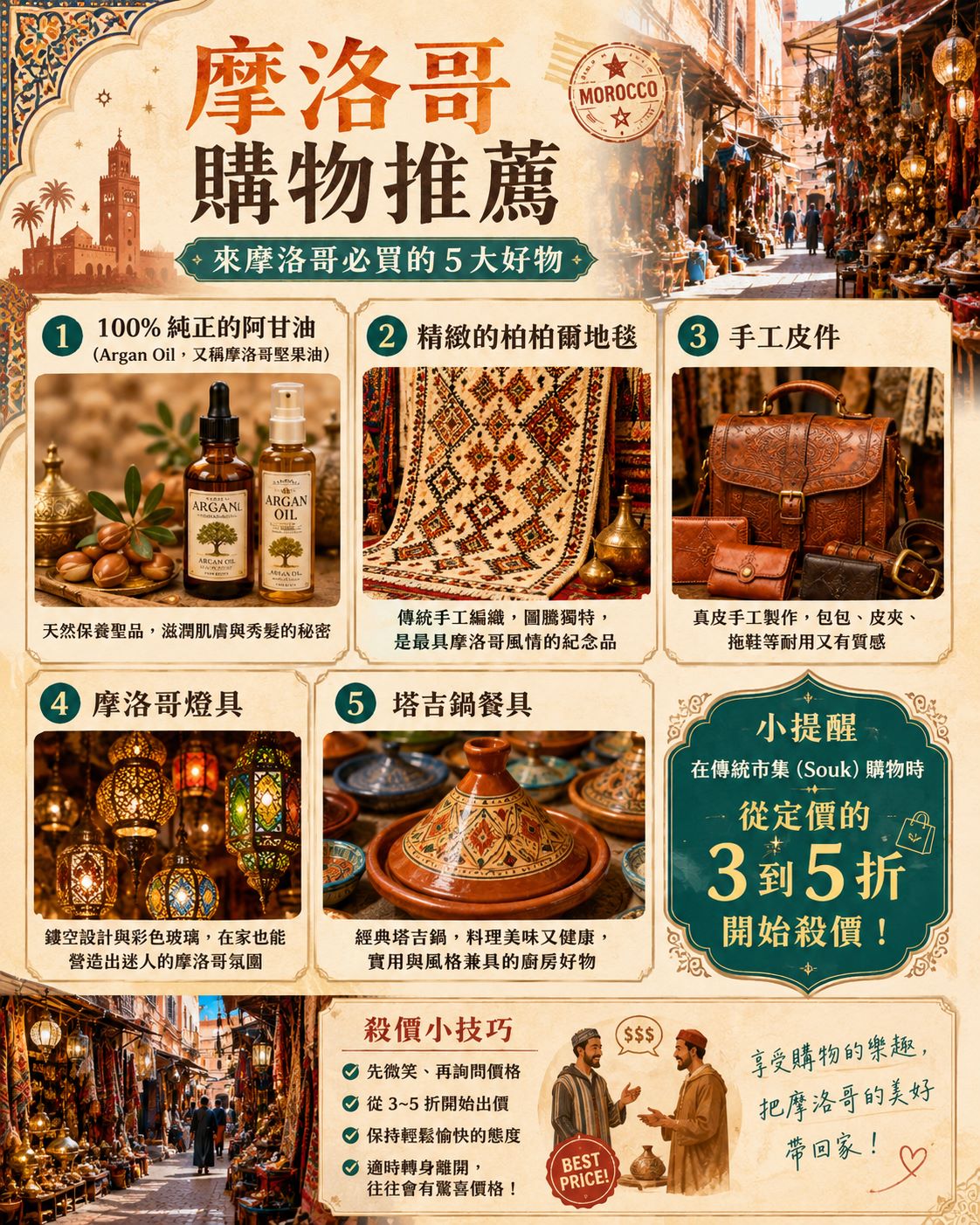 【2026摩洛哥旅遊自由行心得攻略】12天行程規劃花費預算、住宿交通與台灣簽證入境指南 - 第17張圖 摩洛哥必買購物推薦