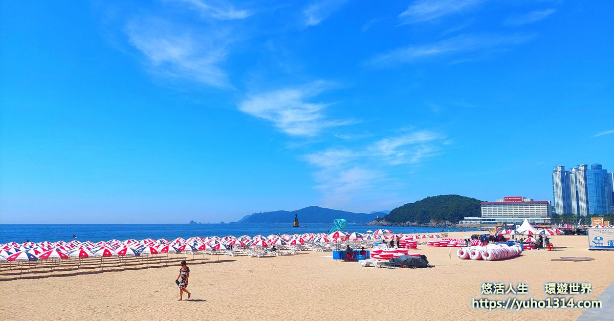 【2026釜山自由行】5天4夜行程花費、⽢川洞海雲台景點交通住宿推薦懶⼈包 - 第8張圖 海雲台海水浴場 作者親拍